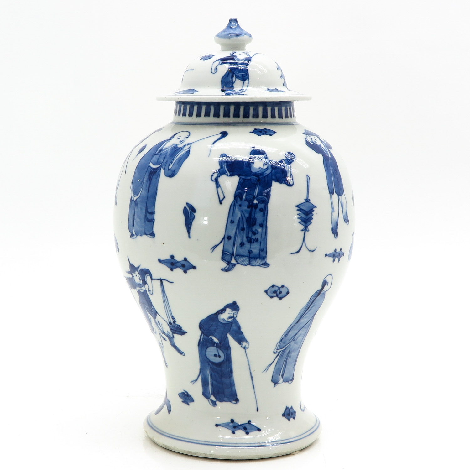 A Blue and White Temple Jar