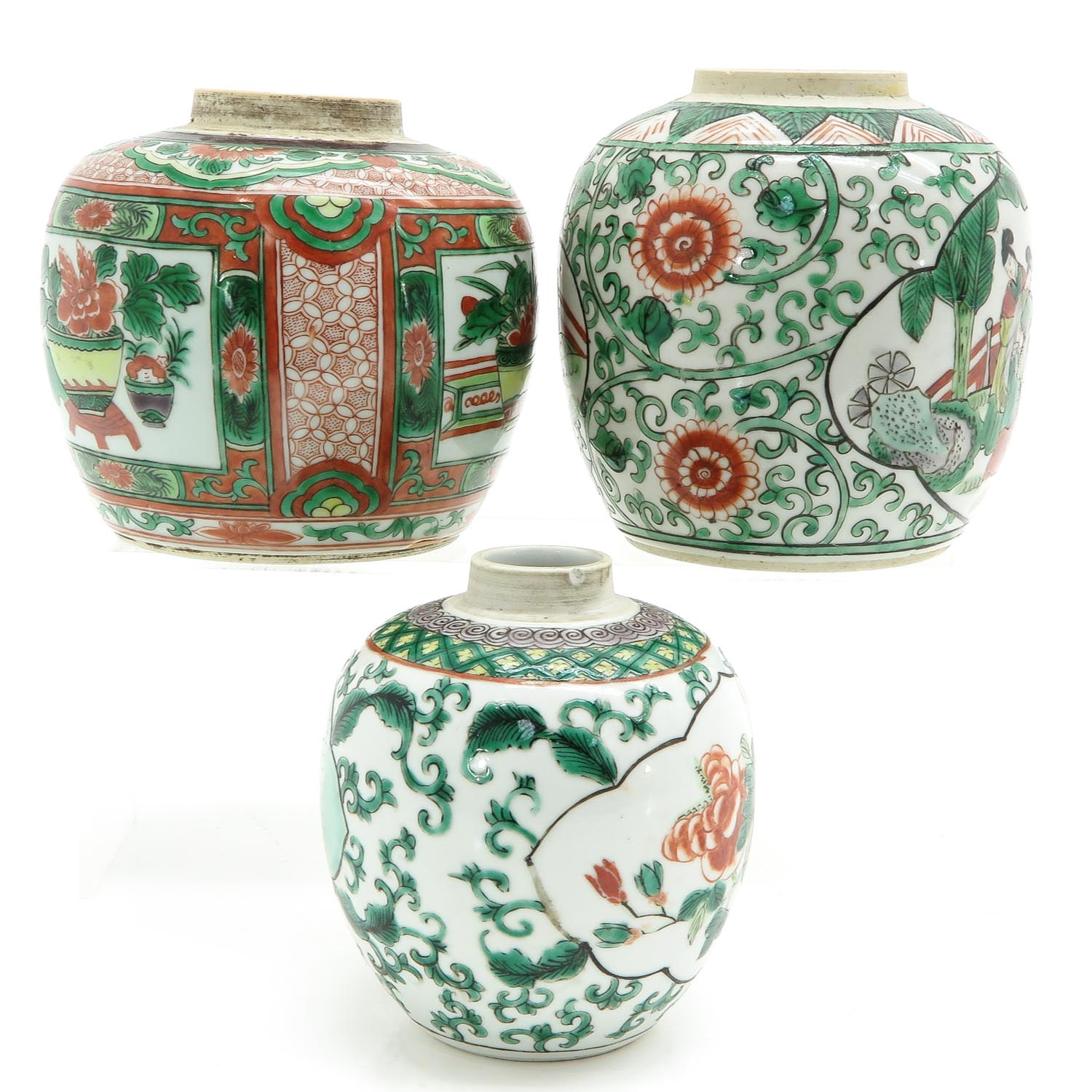 Three Famille Verte Decor Ginger Jars - Image 4 of 10