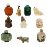 A Collection of 10 Snuff Bottles