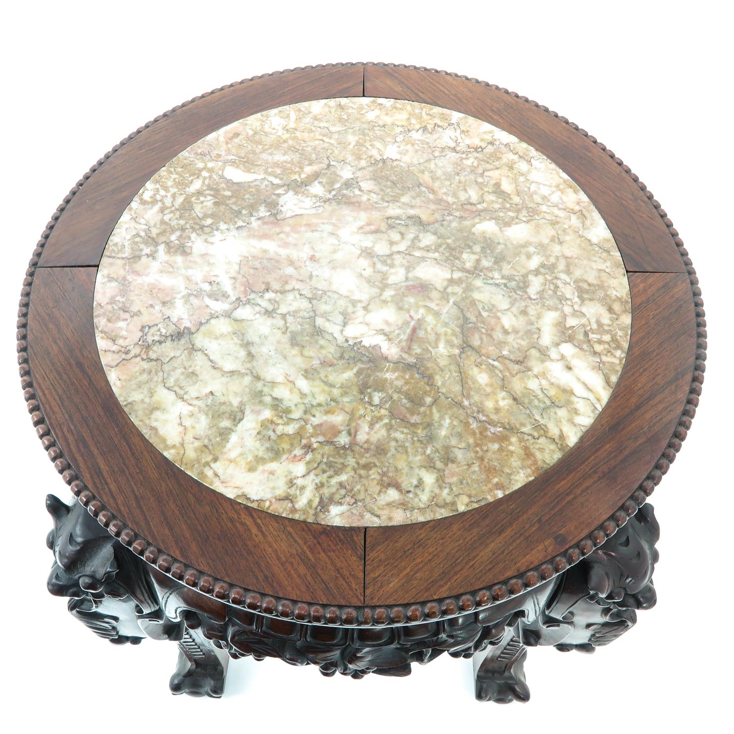 A Chinese Marble Top Side Table - Bild 5 aus 5