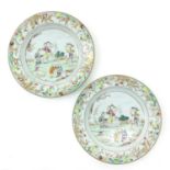 A Pair of Famille Rose Plates