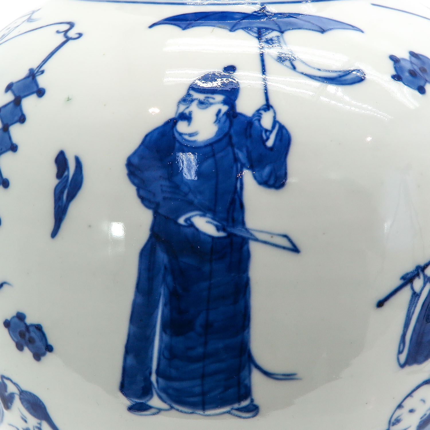 A Blue and White Temple Jar - Image 9 of 9