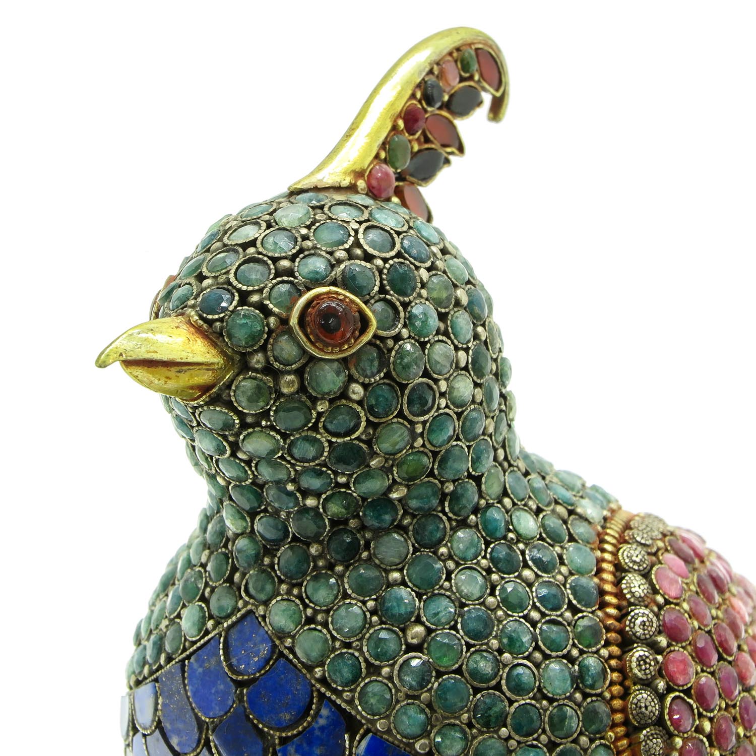 A Pair of Silver and Gemstone Bird Sculptures - Image 10 of 10