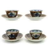 Four Batavianware Cups and Sacuers