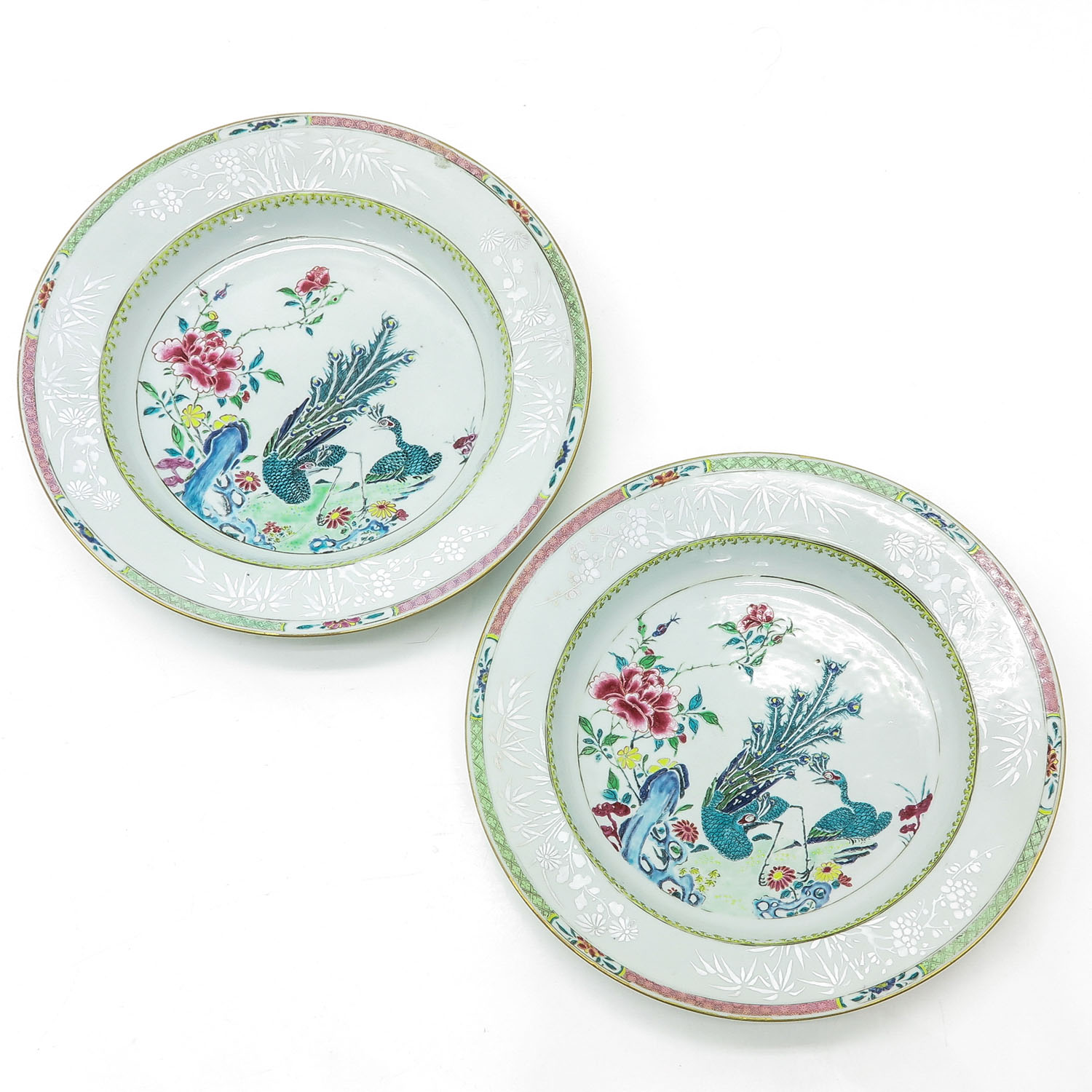 A Pair of Famille Rose Chargers