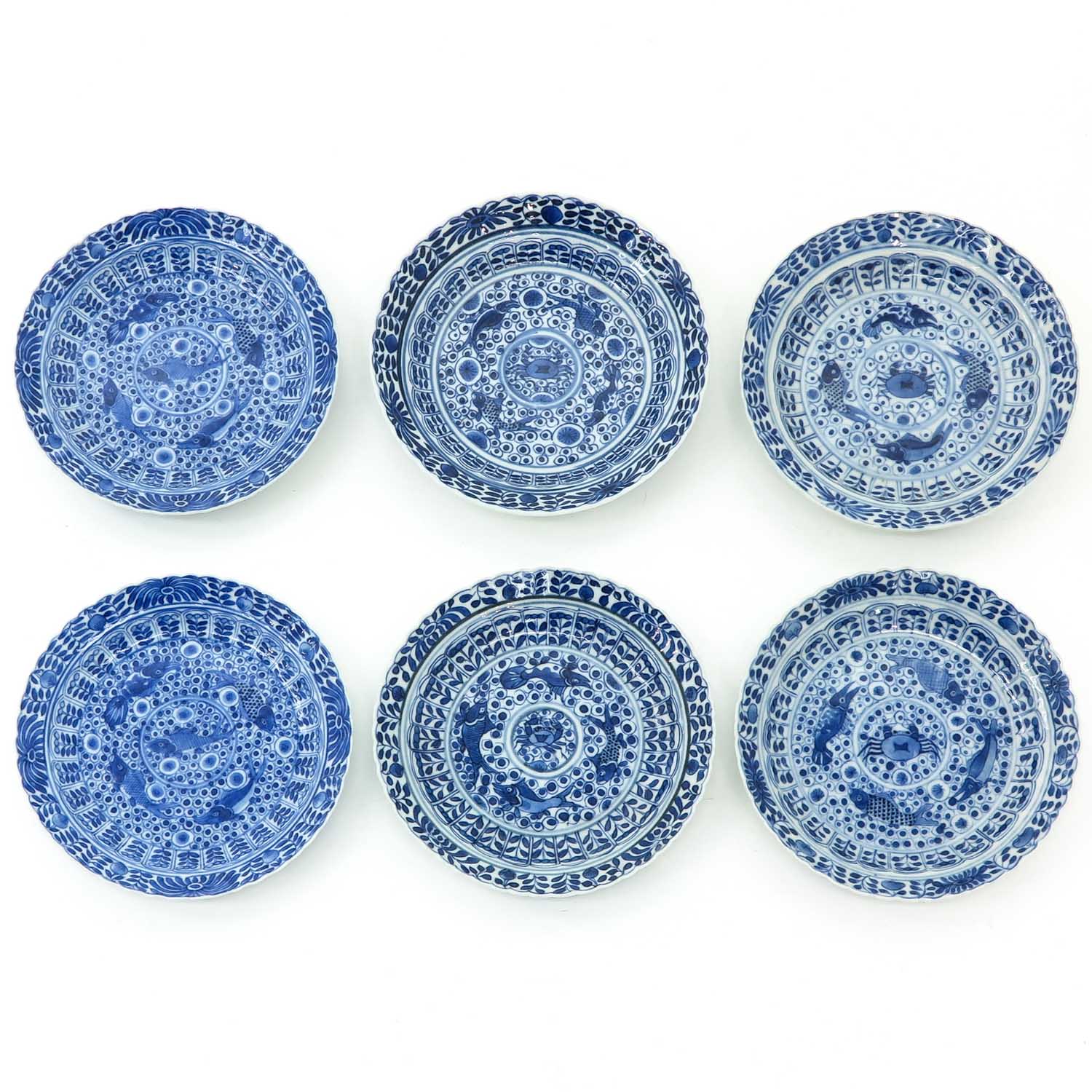 Six Blue and White Cups and Saucers - Image 7 of 10