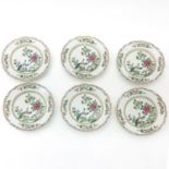 A Series of 6 Famille Rose Decor Plates