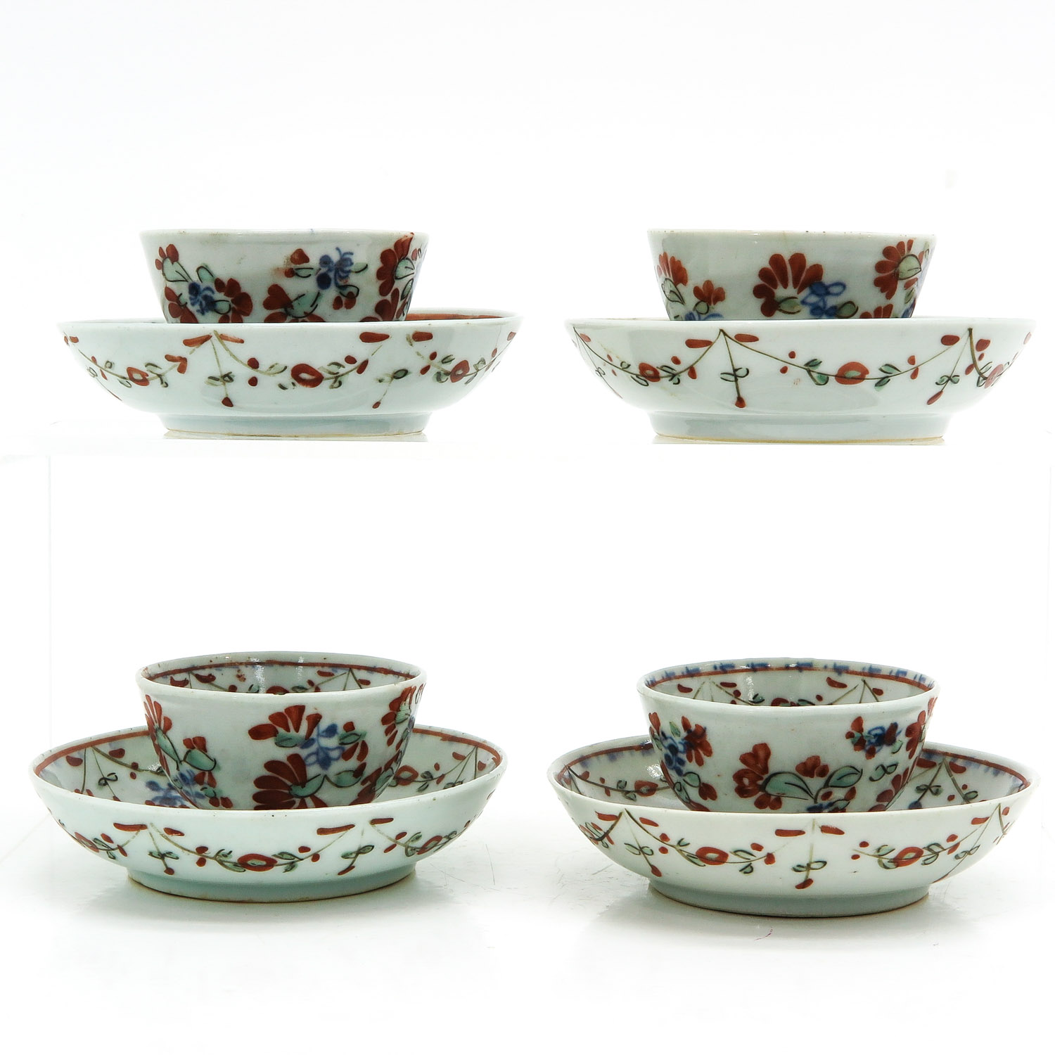 Four Polychrome Decor Cups and Saucers - Image 4 of 10