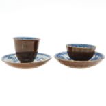 Two Batavianware Cups and Saucers