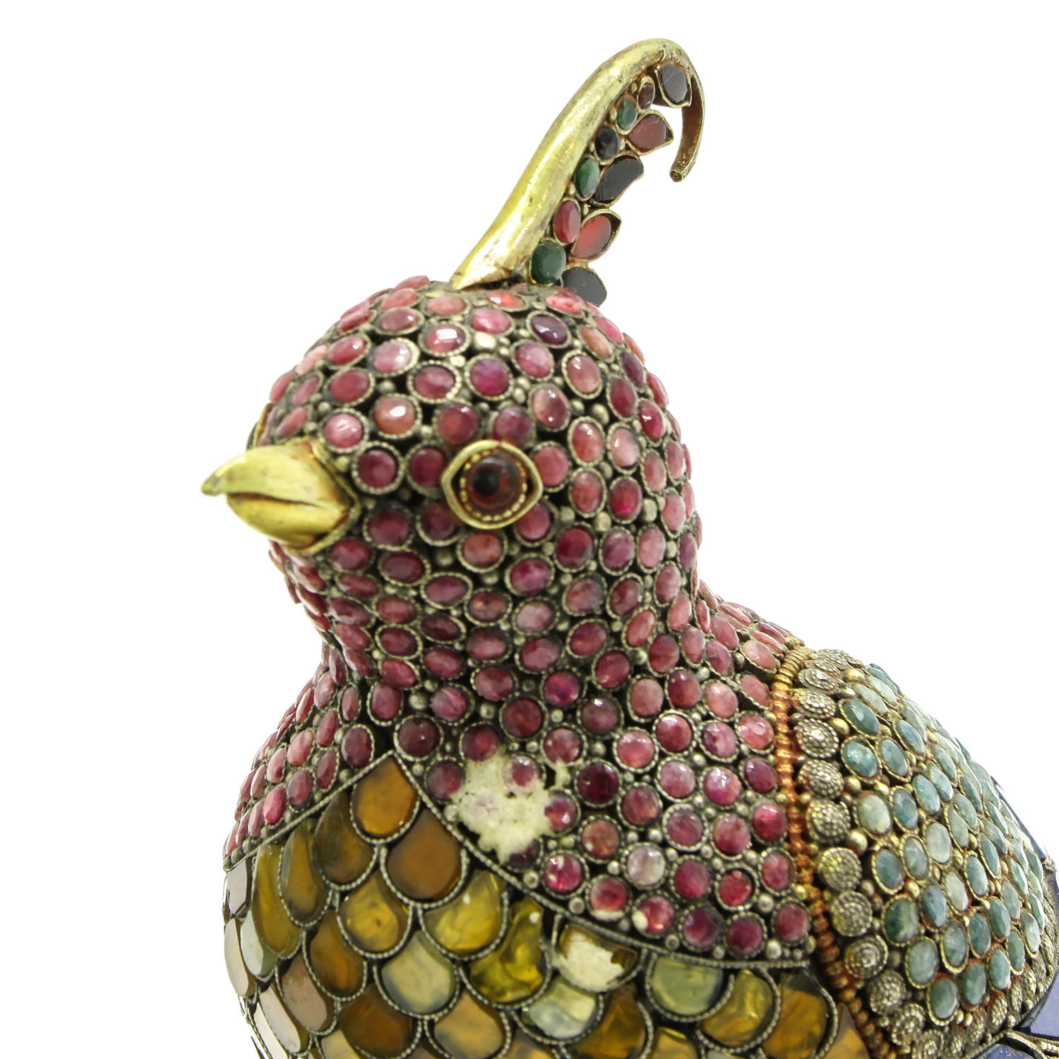 A Pair of Silver and Gemstone Bird Sculptures - Image 9 of 10