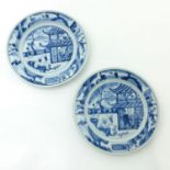 Two Blue and White Plates