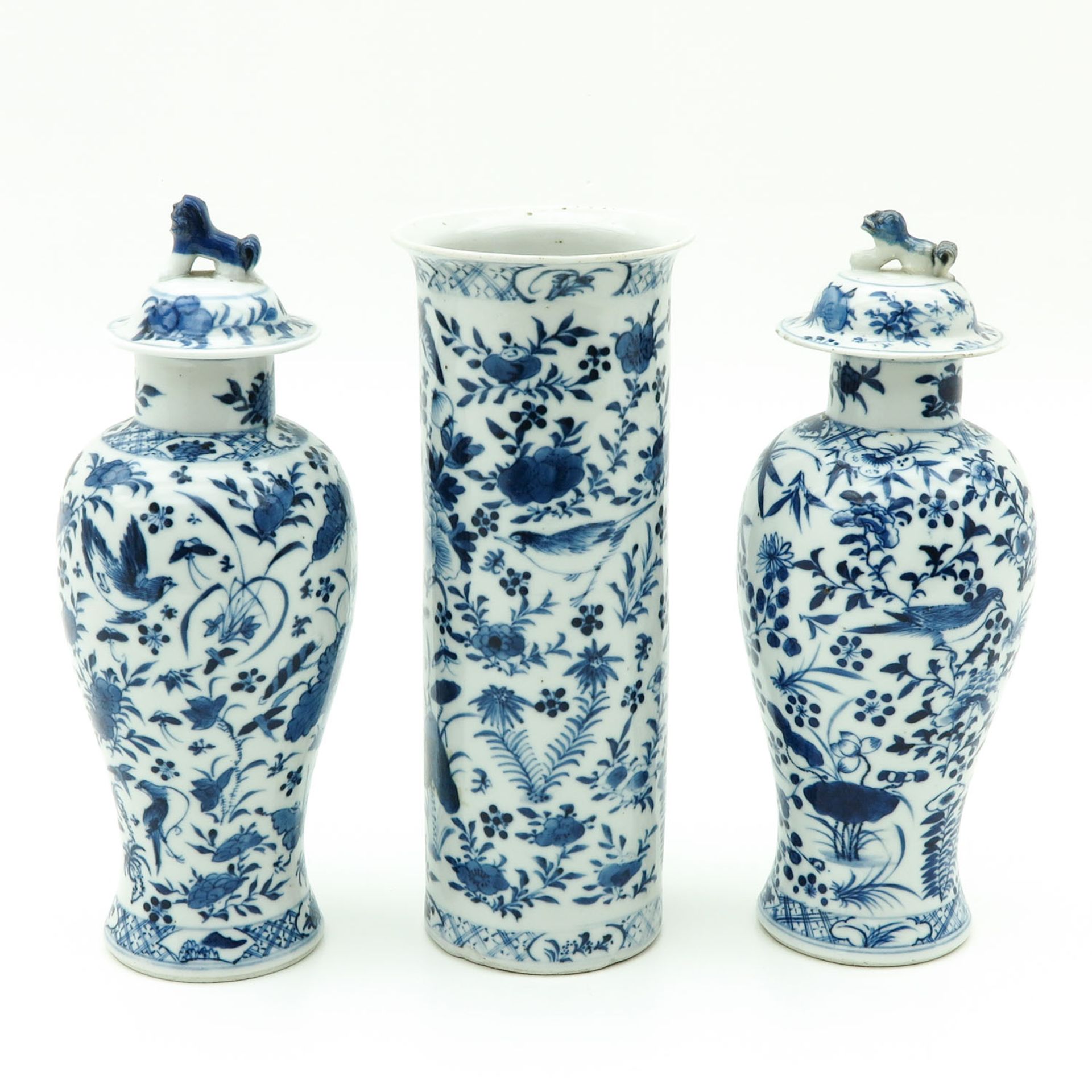 Three Garniture Vases