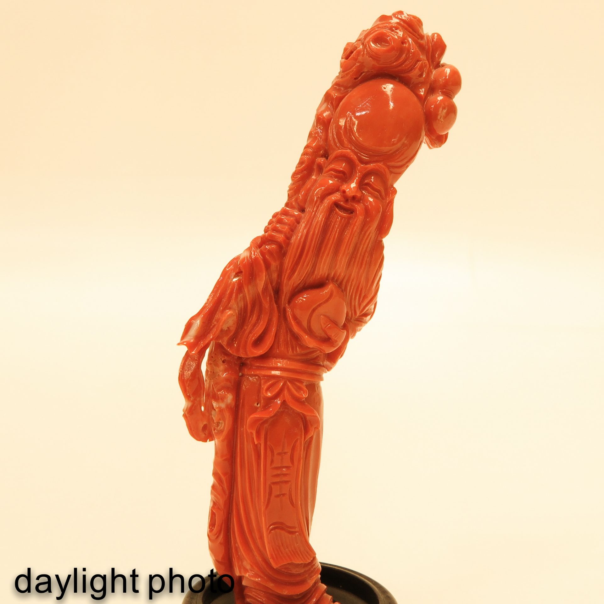 A Carved Red Coral Sculpture - Bild 6 aus 9