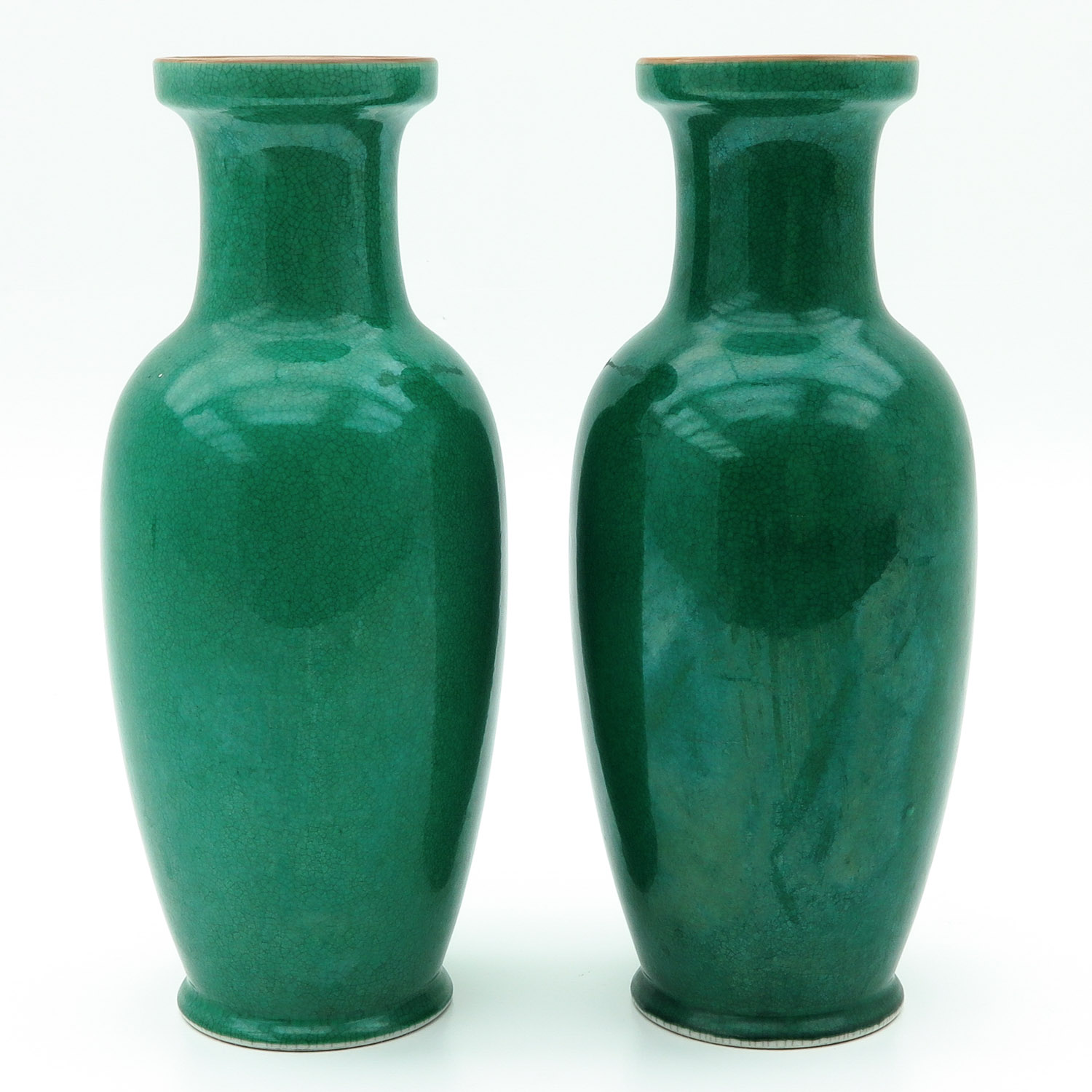 A Pair of Green Glaze Vases - Image 4 of 9