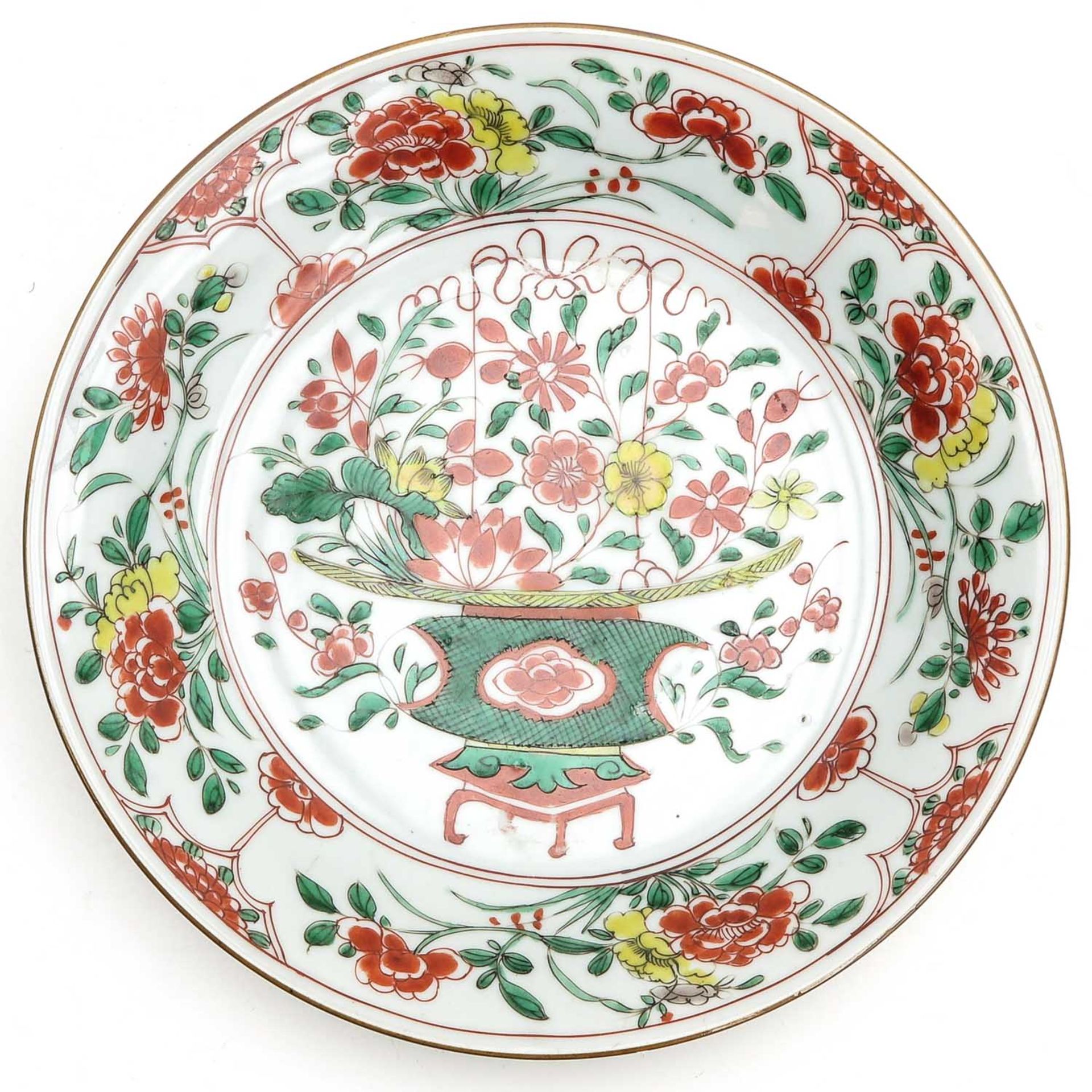 Two Famille Verte Plates - Bild 5 aus 10