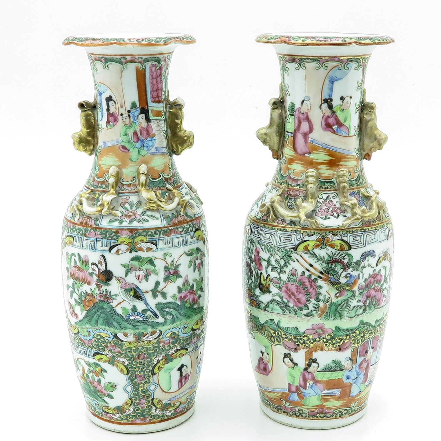 A Pair of Cantonese Vases - Image 3 of 9