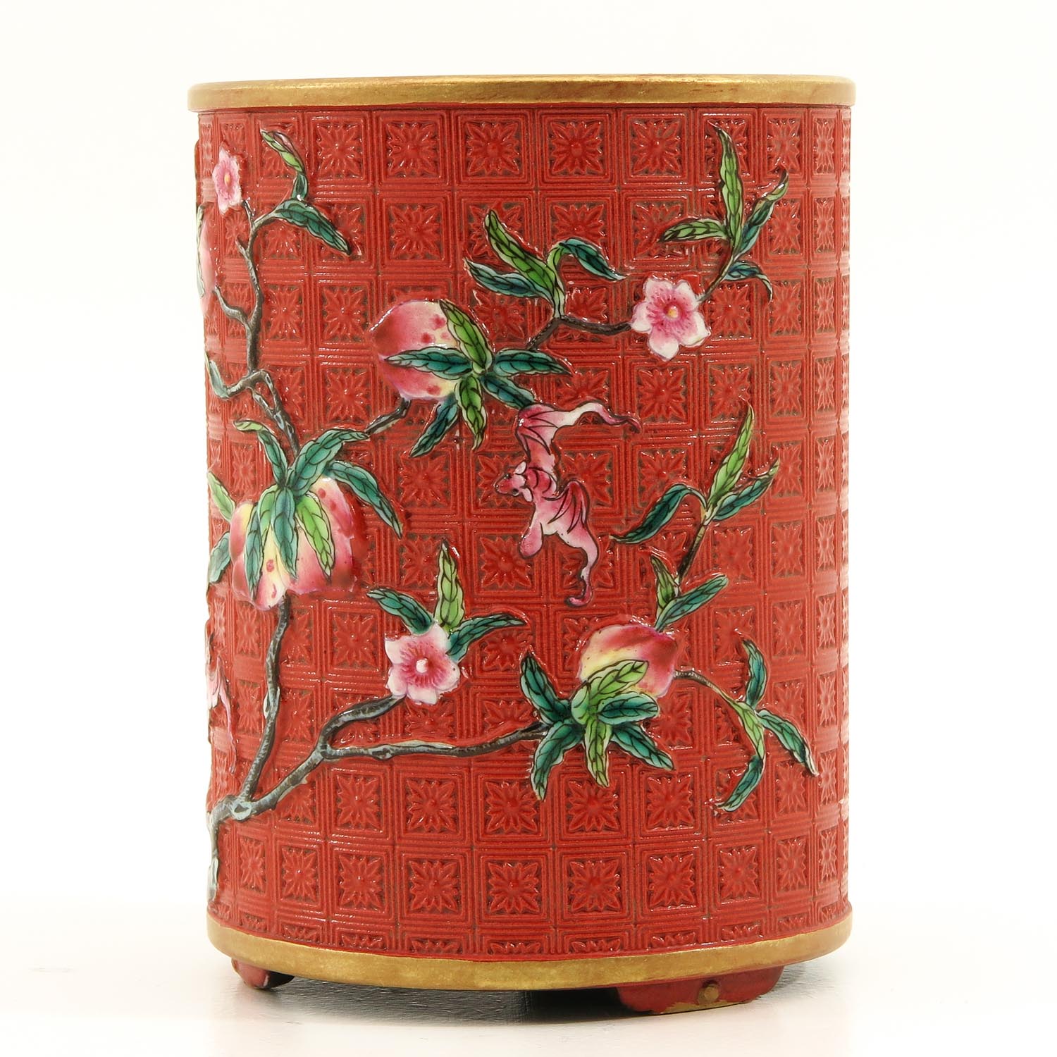 A Nine Peaches Decor Brush Pot - Image 2 of 9