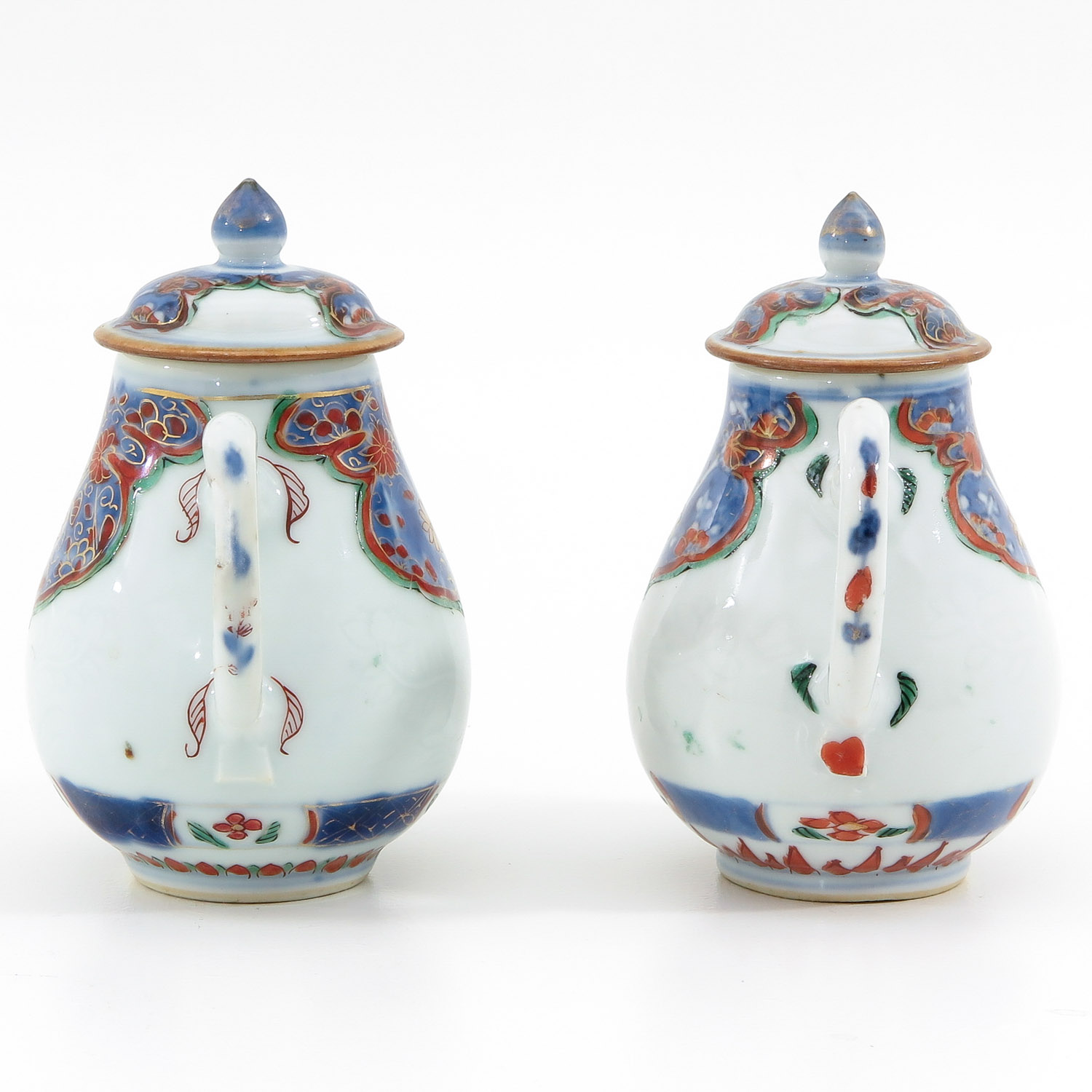 Two Polychrome Small Chocolate Pots - Image 2 of 9