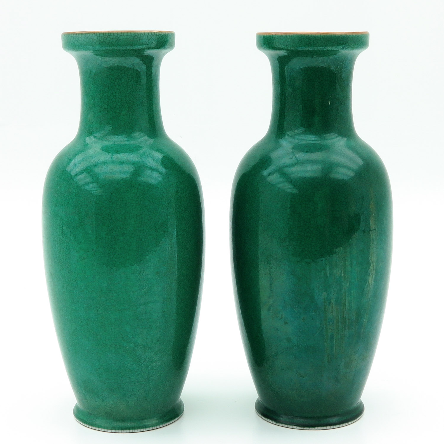 A Pair of Green Glaze Vases - Image 2 of 9