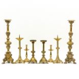 Four Pair of Church Candlesticks