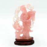 A Carved Pink Quartz Sculpture