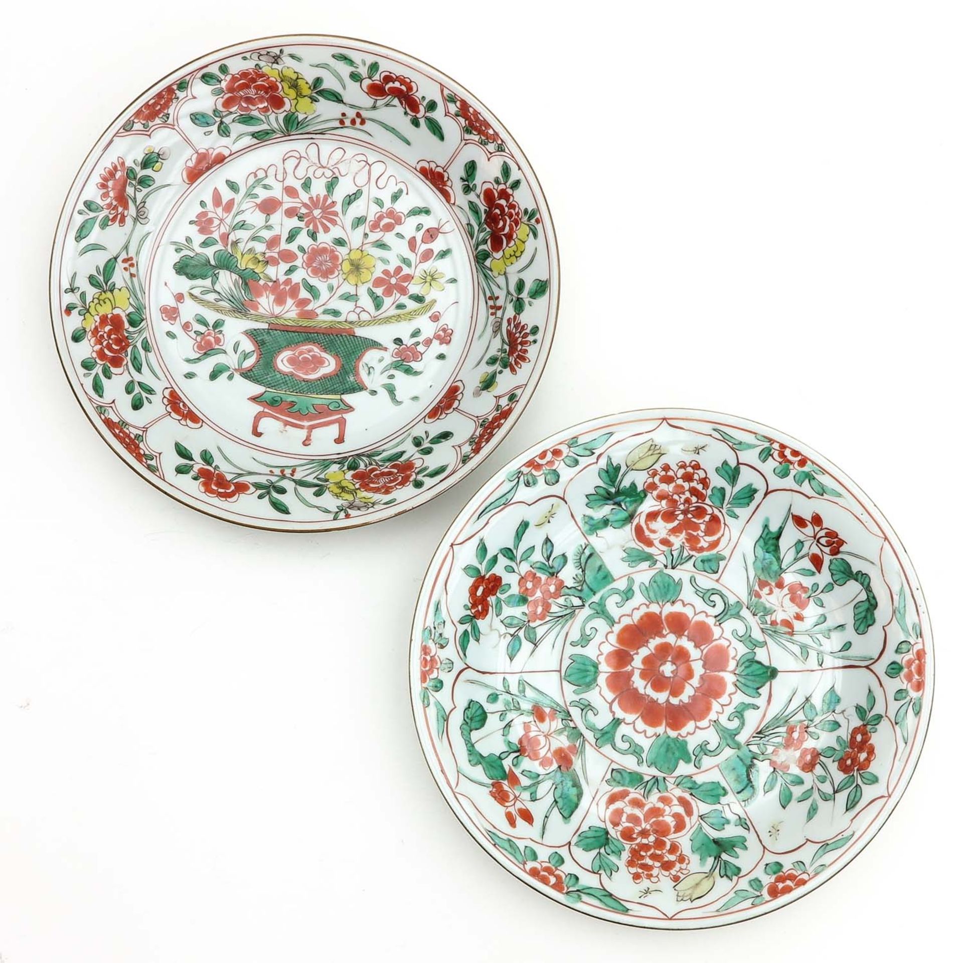 Two Famille Verte Plates