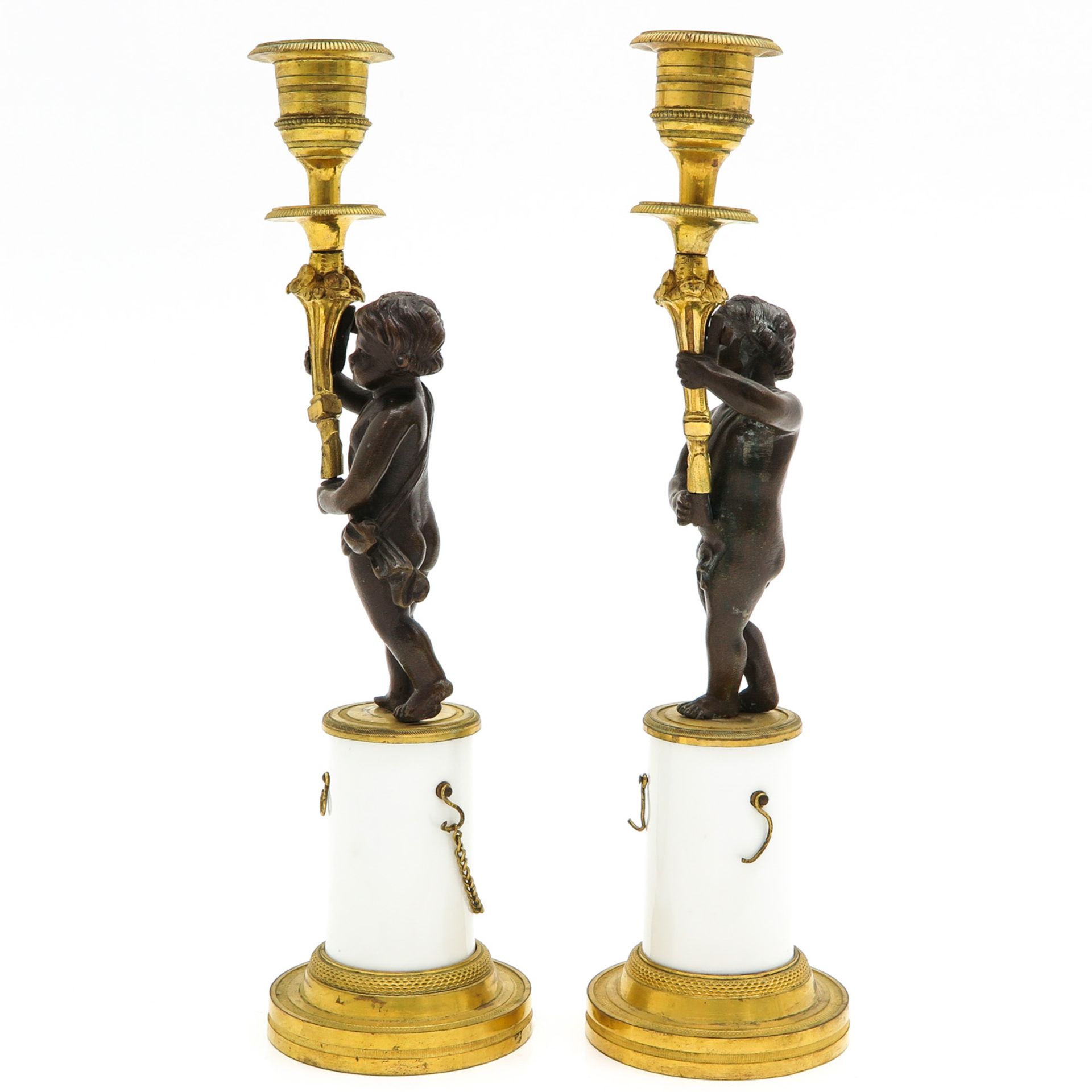 A Pair of 19th Century Empire Candlesticks - Bild 2 aus 9