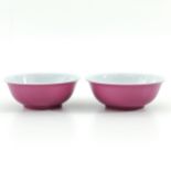 A Pair of Ruby Back Bowls