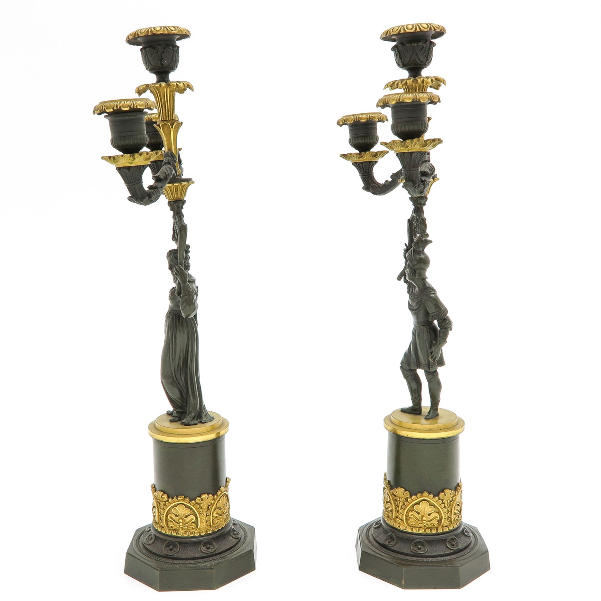 A Pair of 19th Century Empire Candelsticks - Bild 2 aus 9