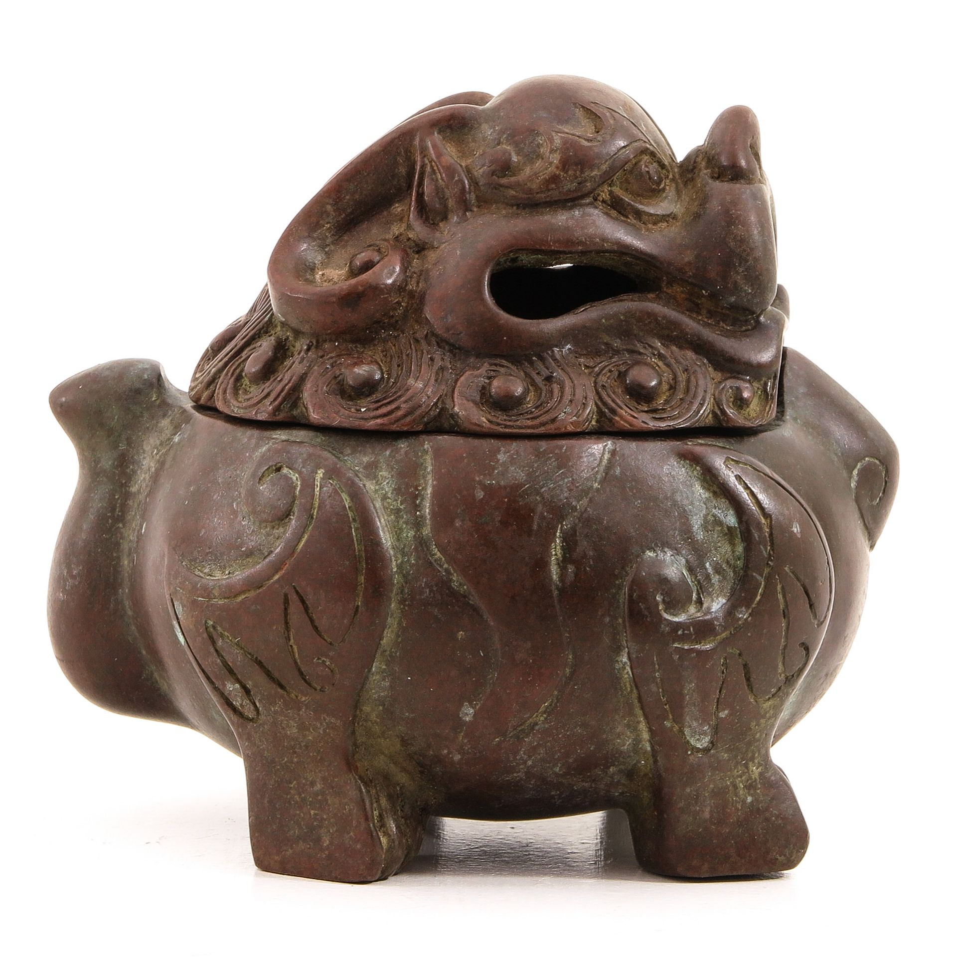 A Bronze Temple Lion Censer - Bild 4 aus 8