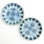 A Pair of Blue and White Plates