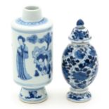 Two Small Blue and White Vases