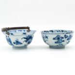 Two Blue and White Bowls