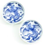 A Pair of Blue and White Dishes