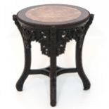 A Carved Chinese Side Table