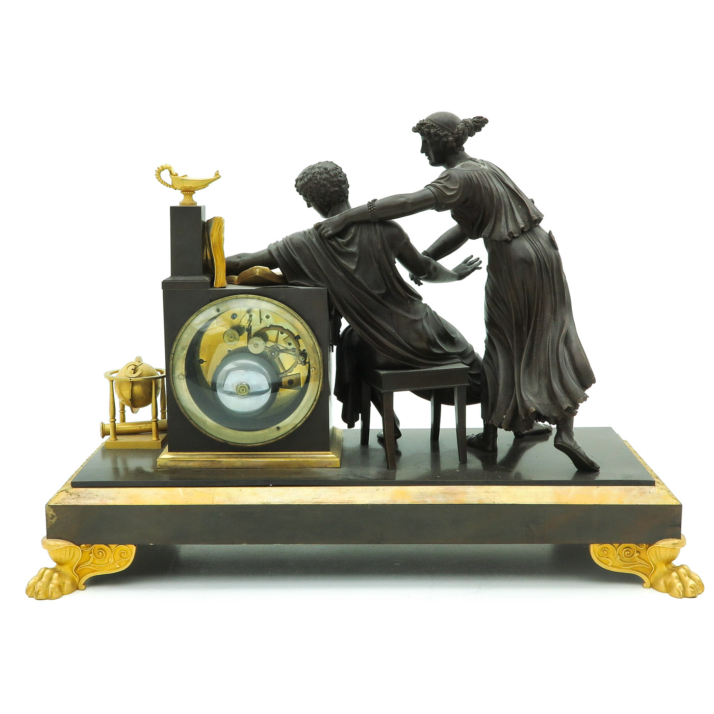 A Signed Bronze Gilt Pendulum - Image 4 of 7