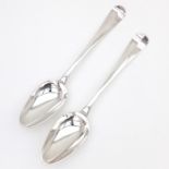 Two Dutch Silver Serving Spoons