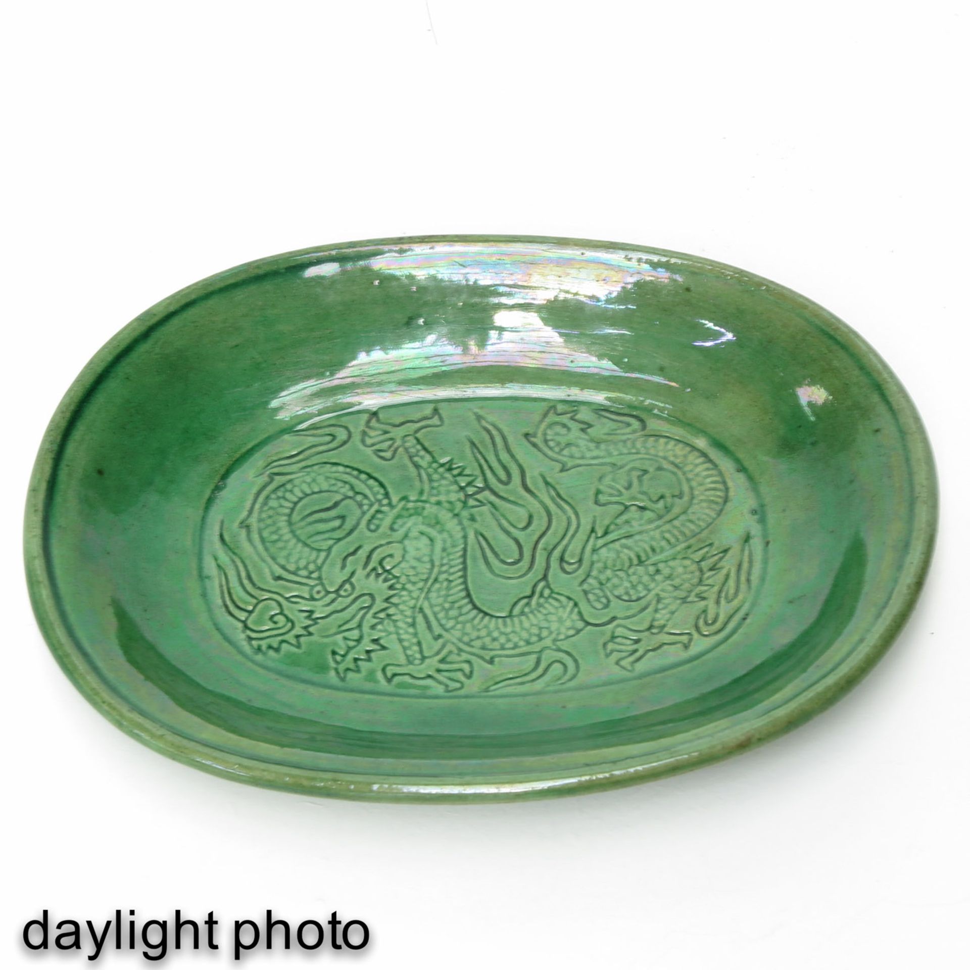 A Small Green Glaze Tray - Bild 3 aus 5