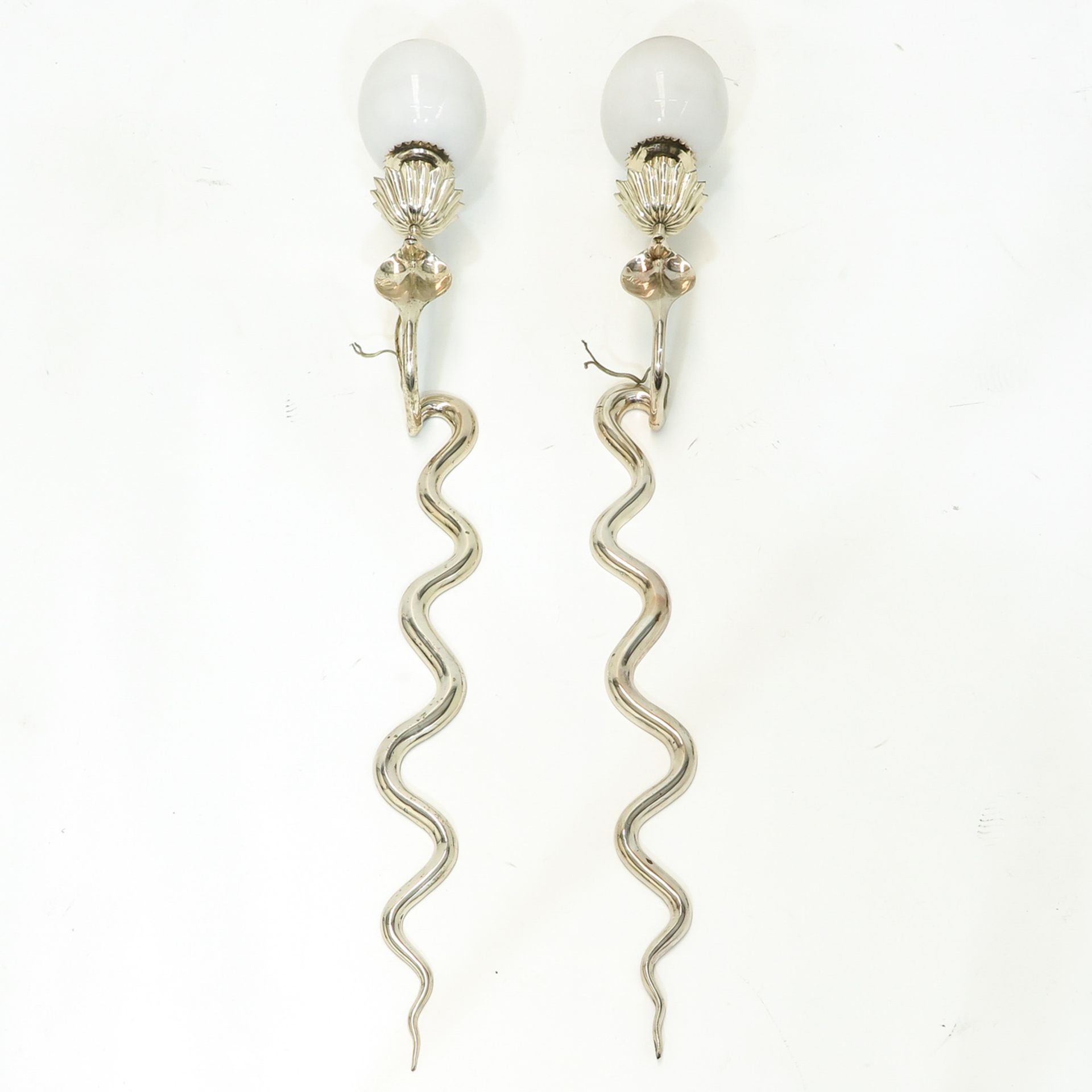 A Pair of 1970s Chrome Plated Sconces