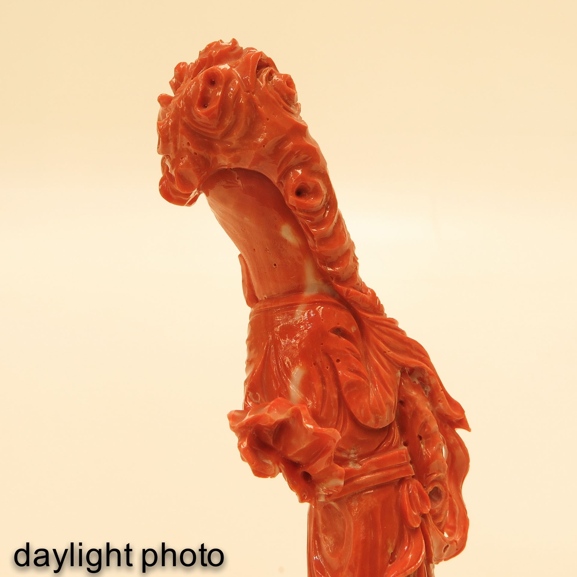 A Carved Red Coral Sculpture - Bild 8 aus 9