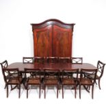 An English Mahogany Table and 12 Chairs