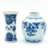 A Blue and White Jar and Vase