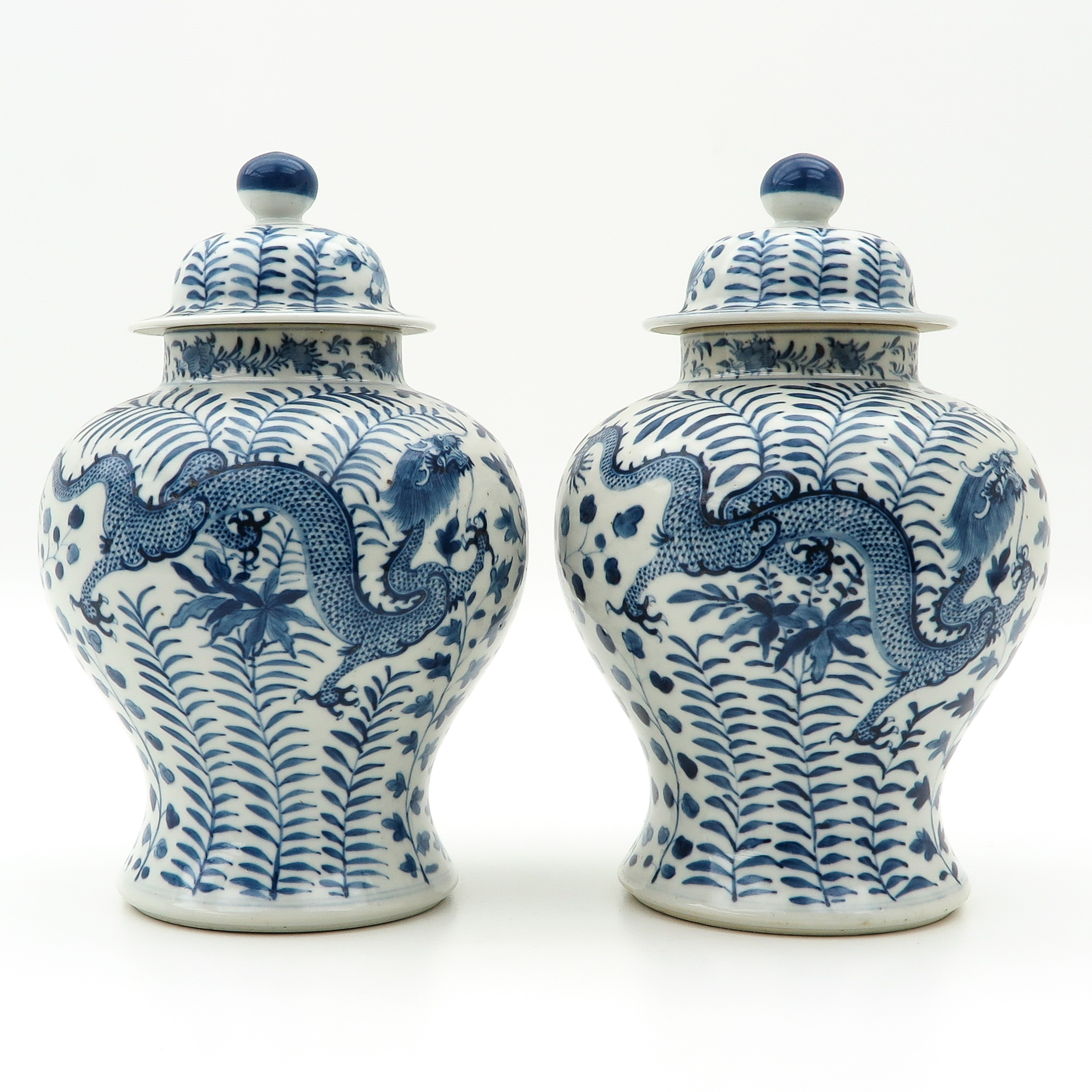 A Pair of Temple Jars with Covers - Image 4 of 9
