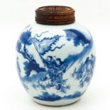 A Blue and White Ginger Jar