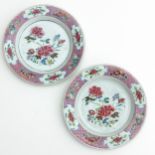 A Pair of Famille Rose Plates