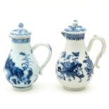 A Pair of Blue and White Creamers