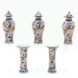 A Five Piece Imari Garniture Set