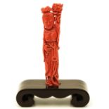 A Carved Red Coral Sculpture