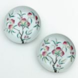 A Pair of Peach Decor Small Plates