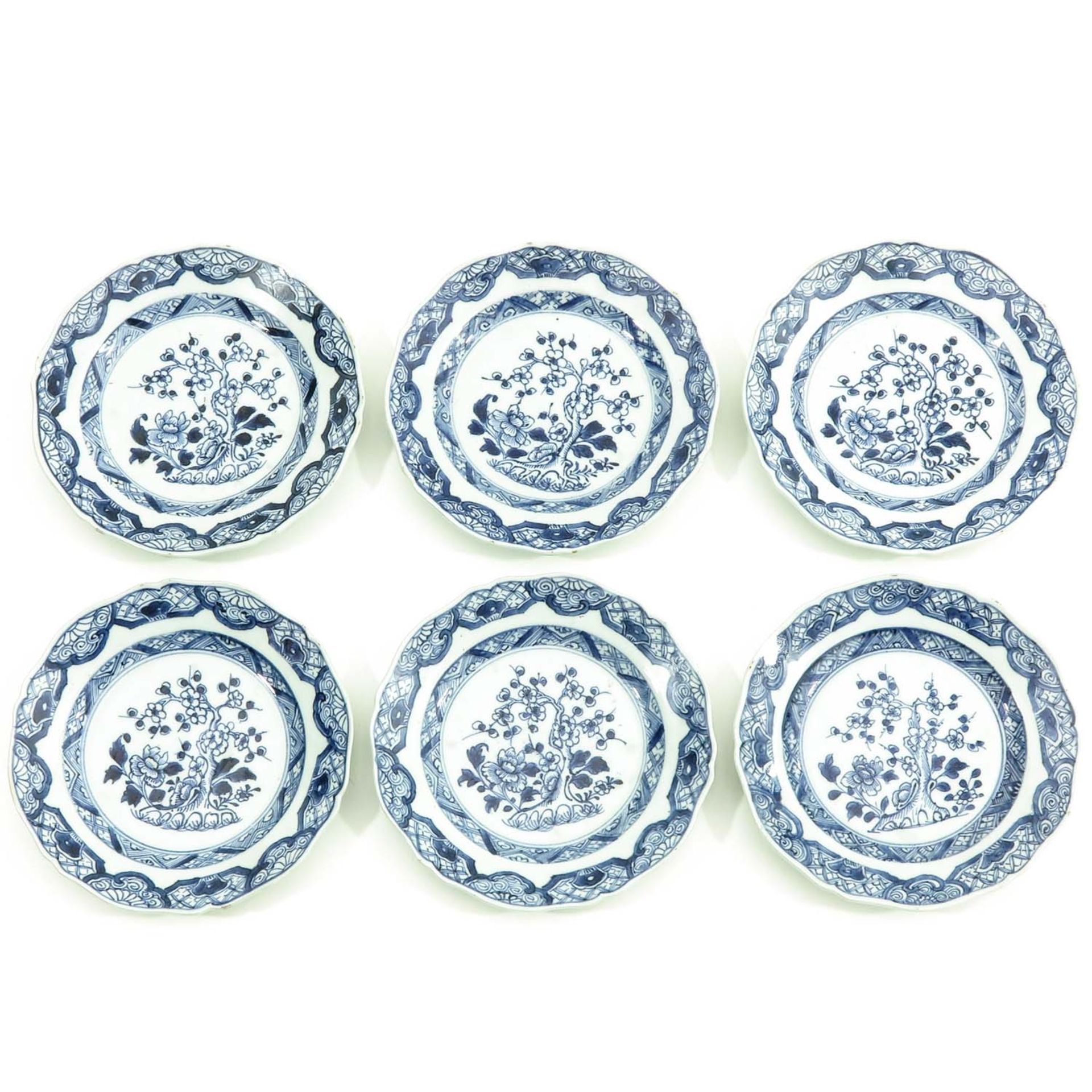 A Series of 6 Blue and White Plates